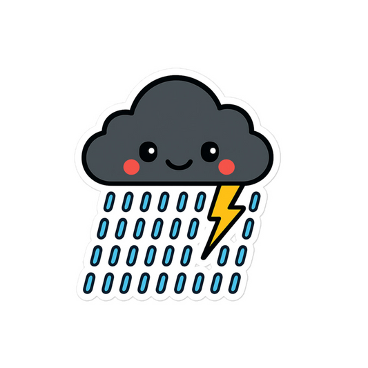 Black Cloud Sticker on laptop