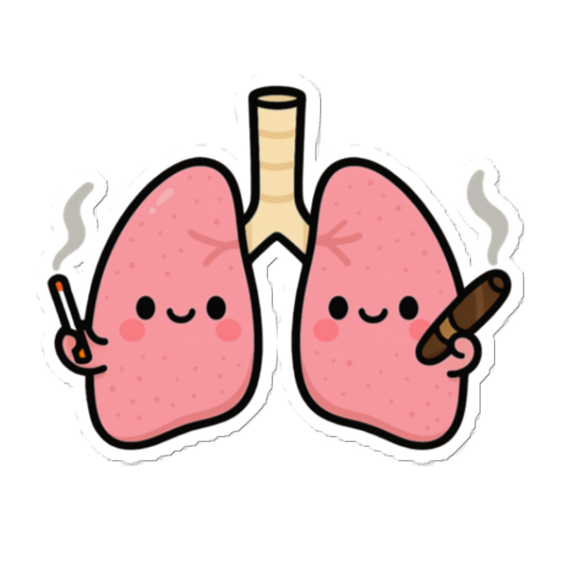Smoking Lungs Sticker color option 2