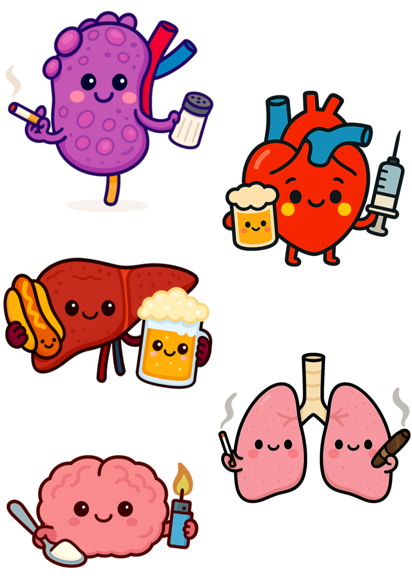 Funny Sticker Sheets, Sticker Sheet — Snarky Organs multi-design medical stickers