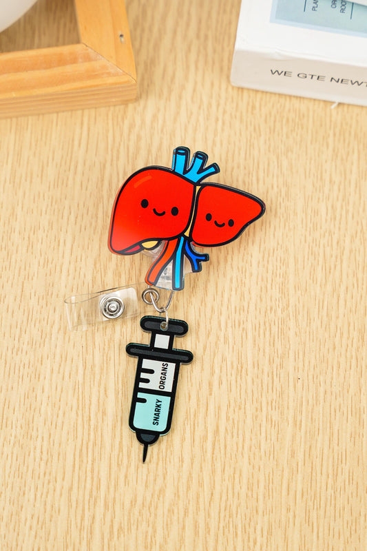 Liver Hepatic Badge Reel - Retractable Hepatology ID Holder