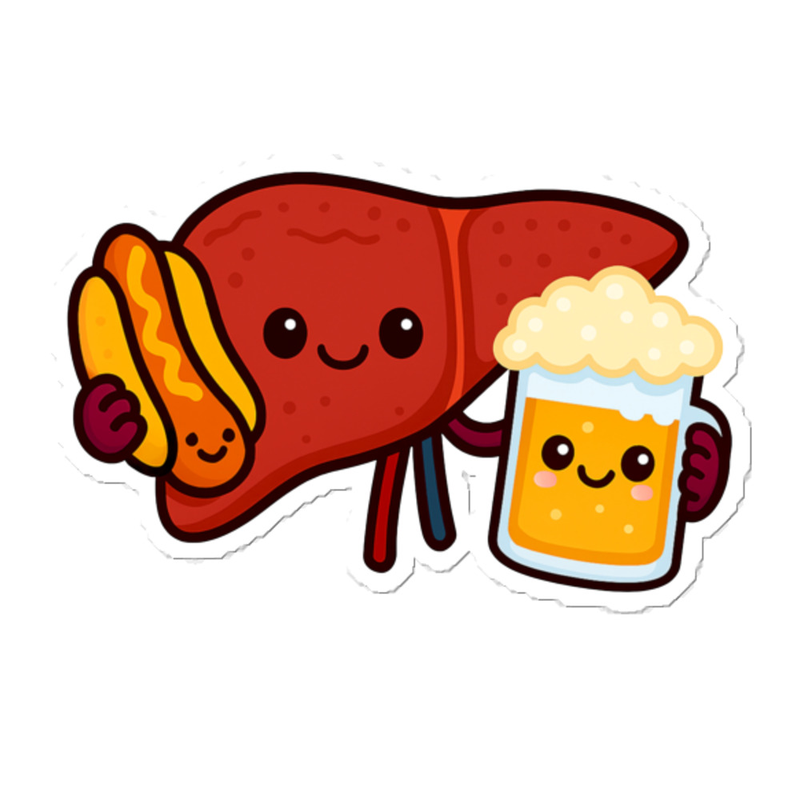 Liver At Work Sticker color option 2