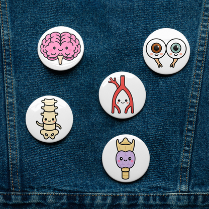 Healthcare Worker Organ Pin Button close-up