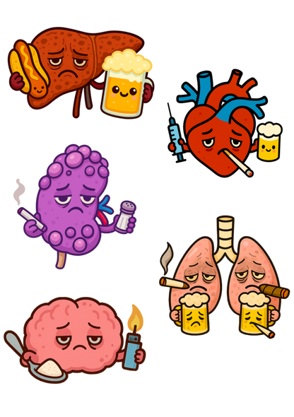 Funny Sticker Sheets, Sticker Sheet — Snarky Organs multi-design medical stickers