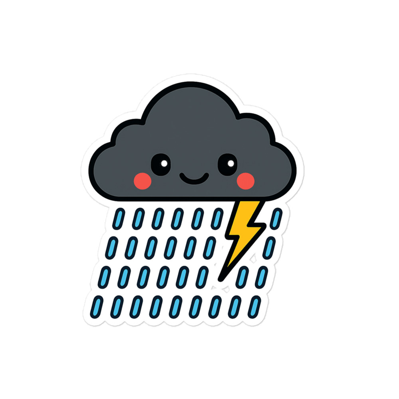 Black Cloud Sticker on laptop