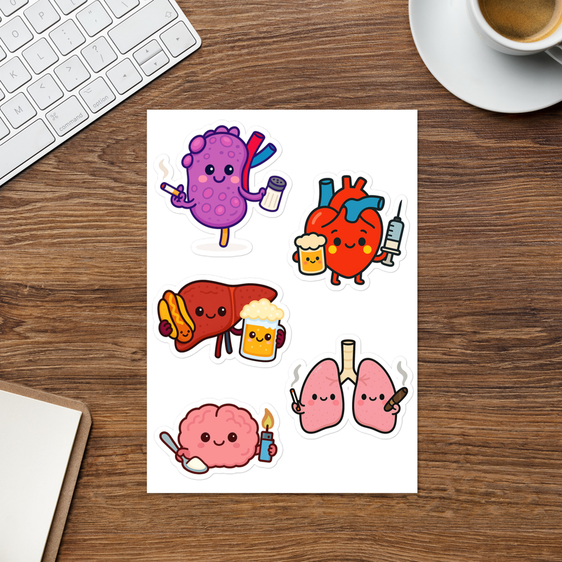 Funny Sticker Sheets, Sticker Sheet individual sticker detail