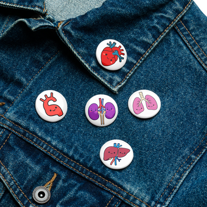 Heart Pin Button close-up