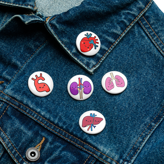 Heart Pin Button close-up