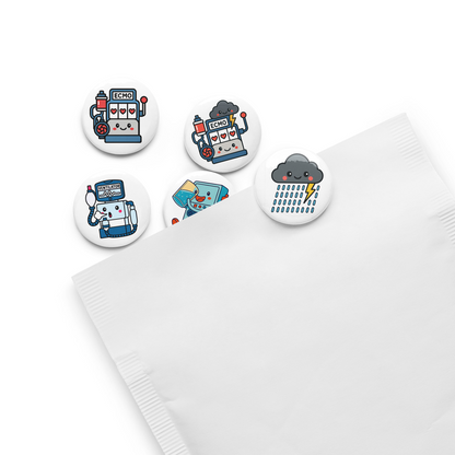Snarky Machines Pin Pin Button close-up
