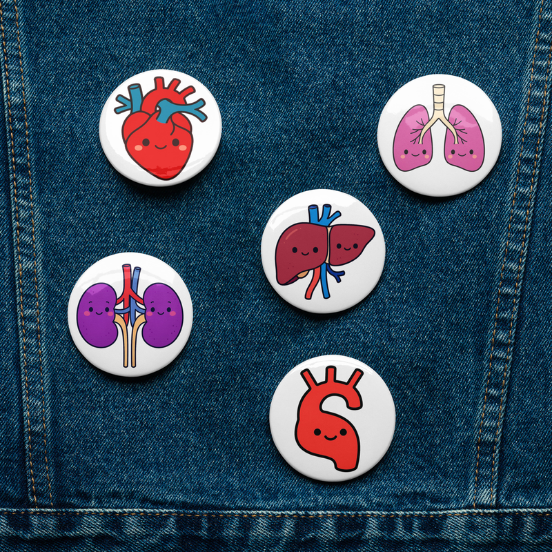 Heart Pin Button close-up