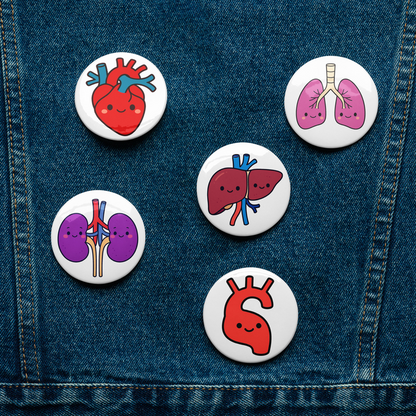 Heart Pin Button close-up