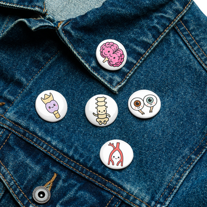 Brain Pin Button close-up