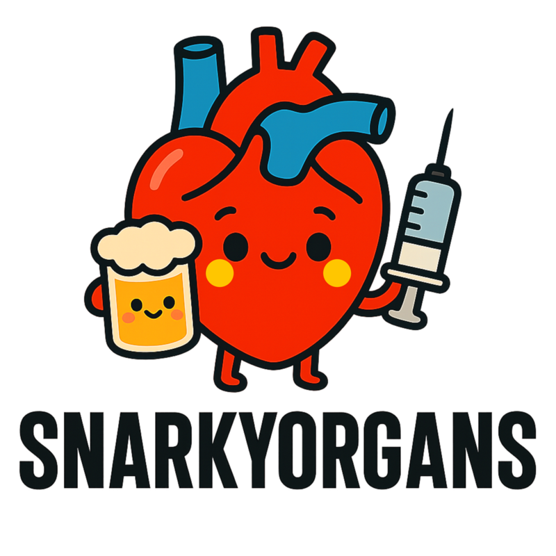 SnarkyOrgans Logo, Bubble-free Sticker — Snarky Organs vinyl medical decal