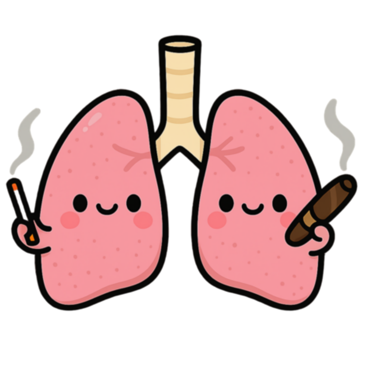 Smoking Lungs Sticker color option 1
