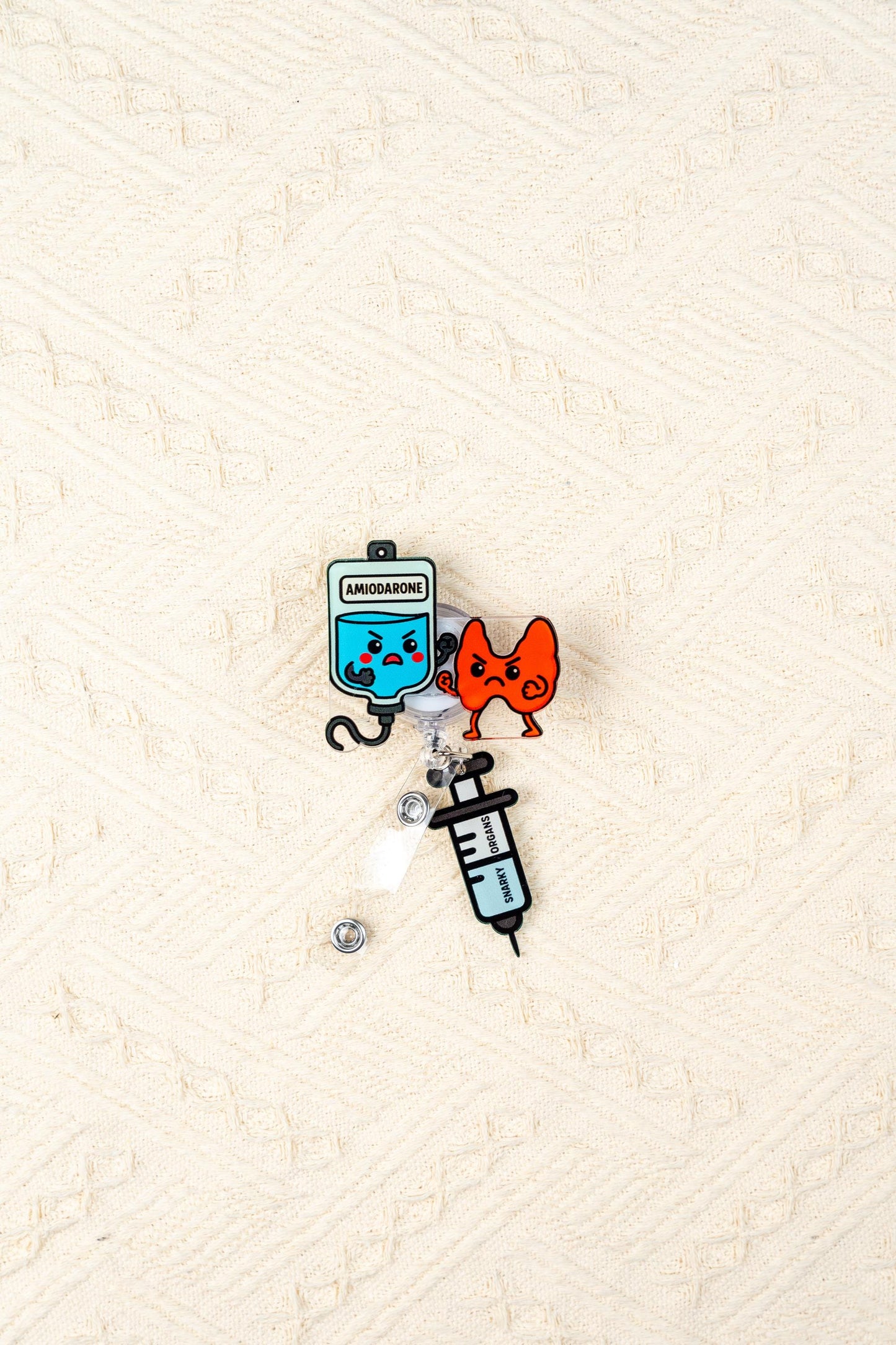 Amiodarone vs Thyroid Badge Reel - Retractable Pharmacy ID Holder