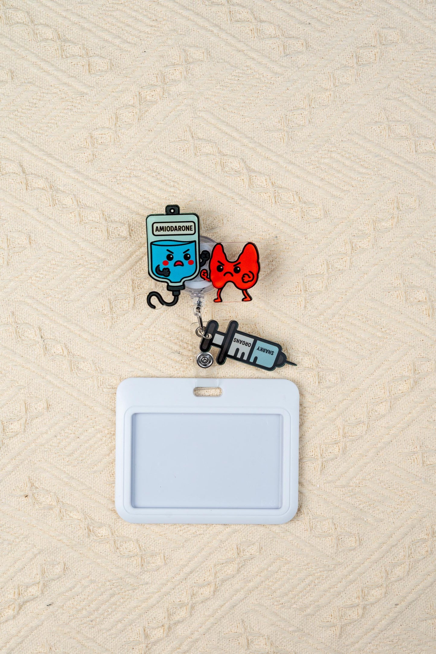 Amiodarone vs Thyroid Badge Reel - Retractable Pharmacy ID Holder