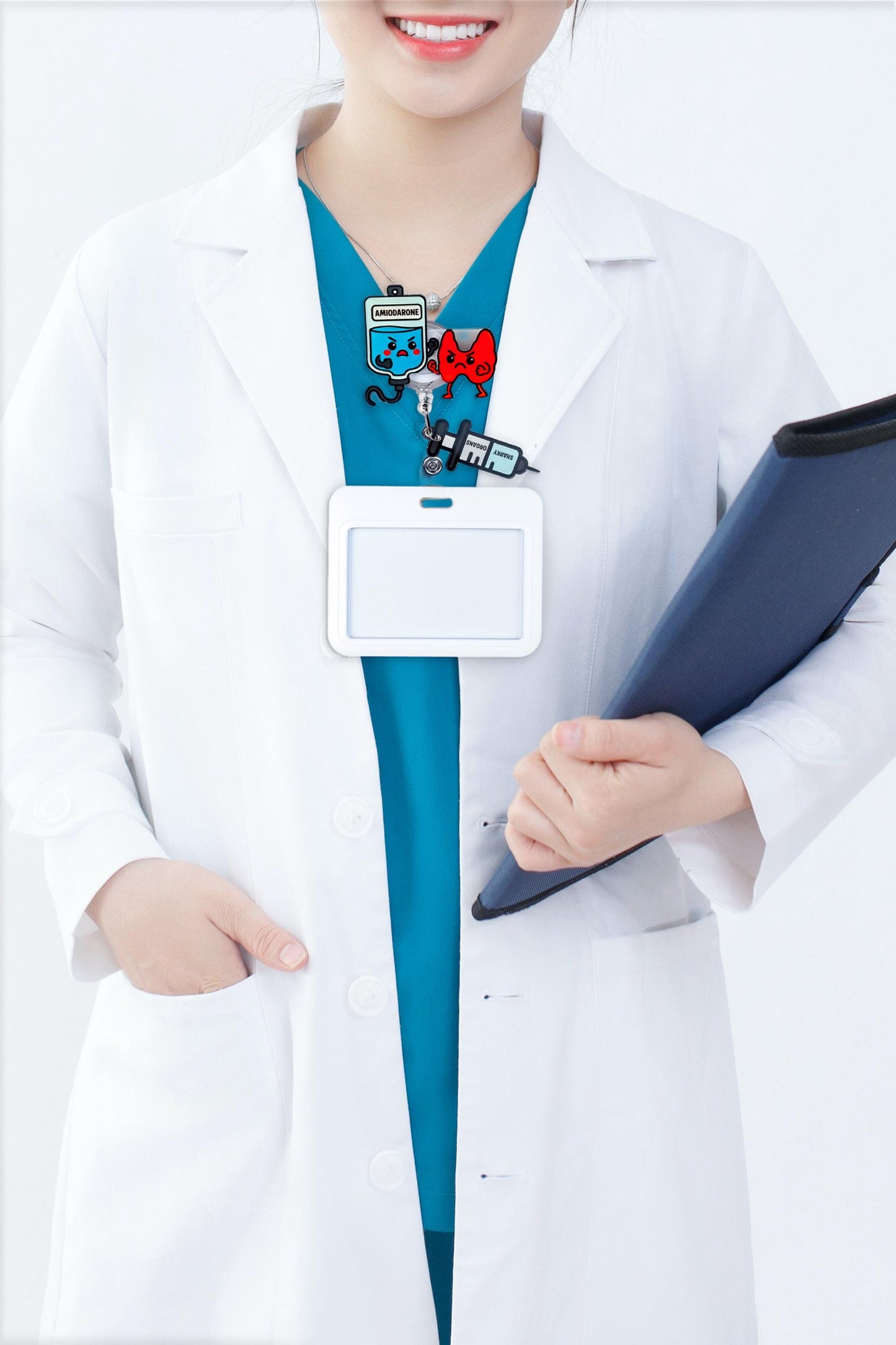 Amiodarone vs Thyroid Badge Reel - Retractable Pharmacy ID Holder