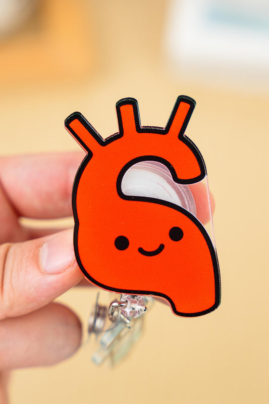 Aorta Cardiac Surgery Badge Reel - Retractable Cardiology ID Holder