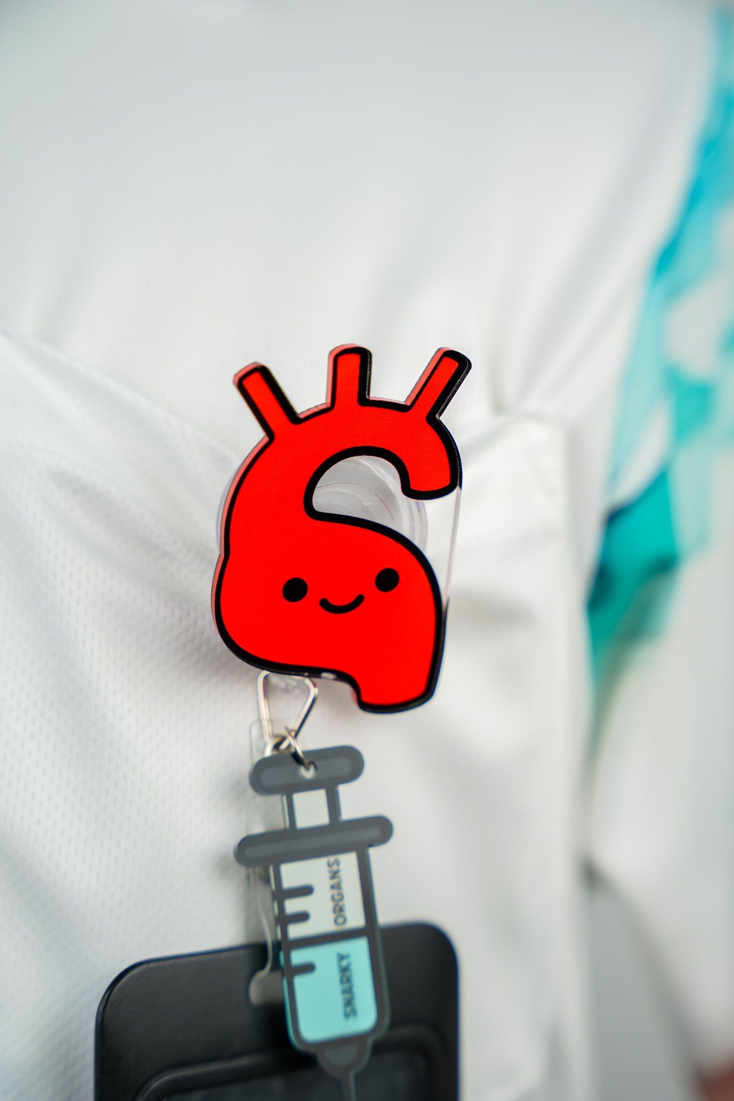 Aorta Cardiac Surgery Badge Reel - Retractable Cardiology ID Holder