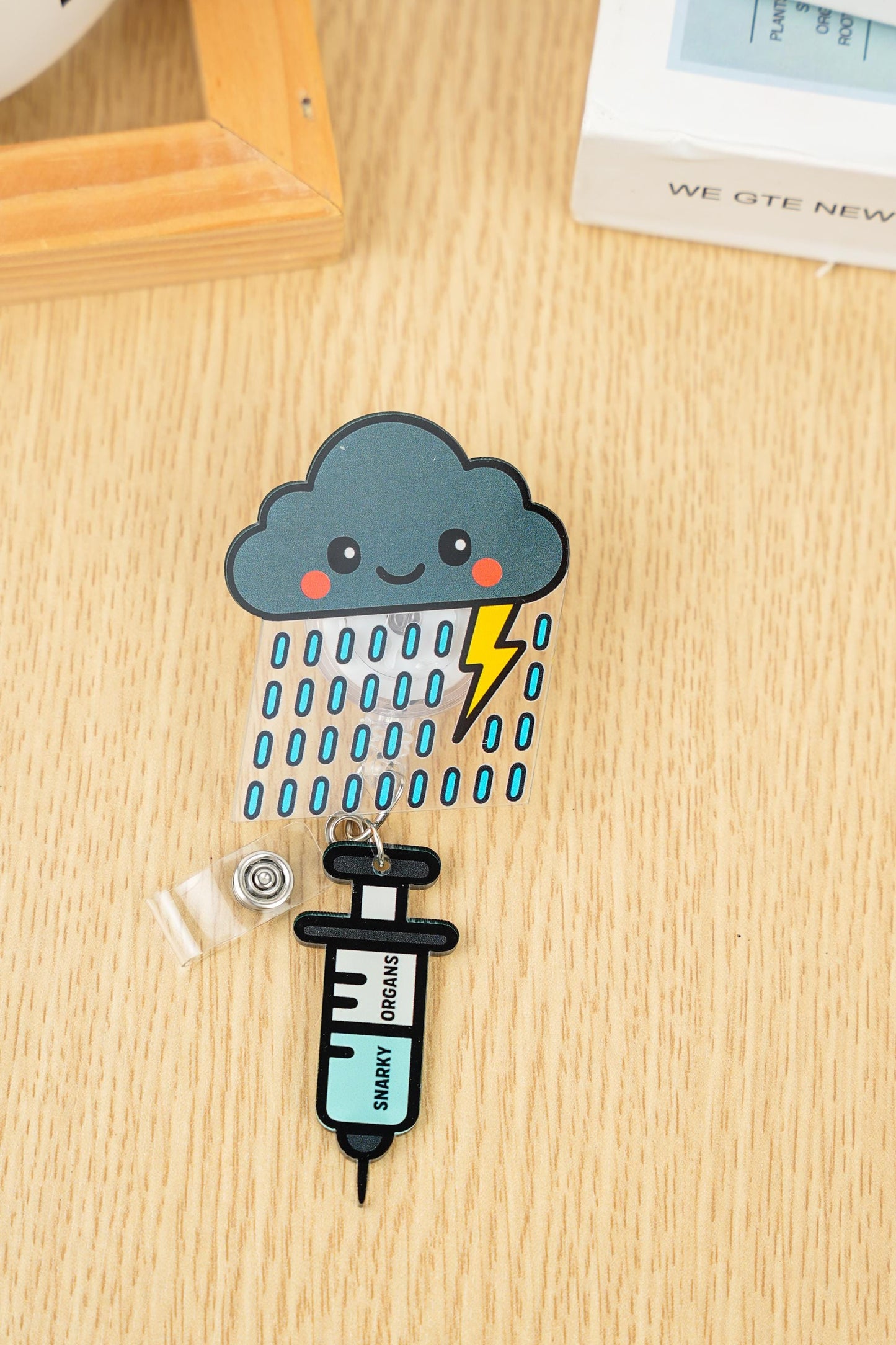 Black Cloud Badge Reel - Retractable Night Shift ID Holder