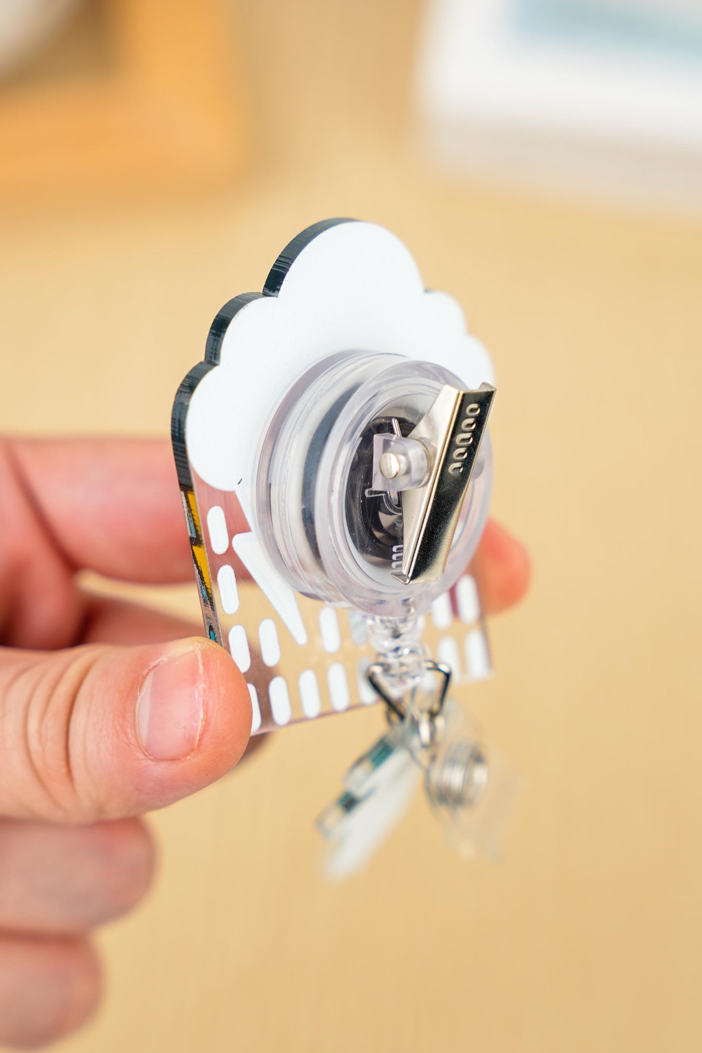 Black Cloud Badge Reel - Retractable Night Shift ID Holder