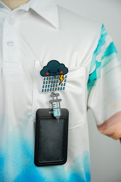 Black Cloud Badge Reel - Retractable Night Shift ID Holder