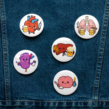 Snarky Organs Pin Pin Button close-up