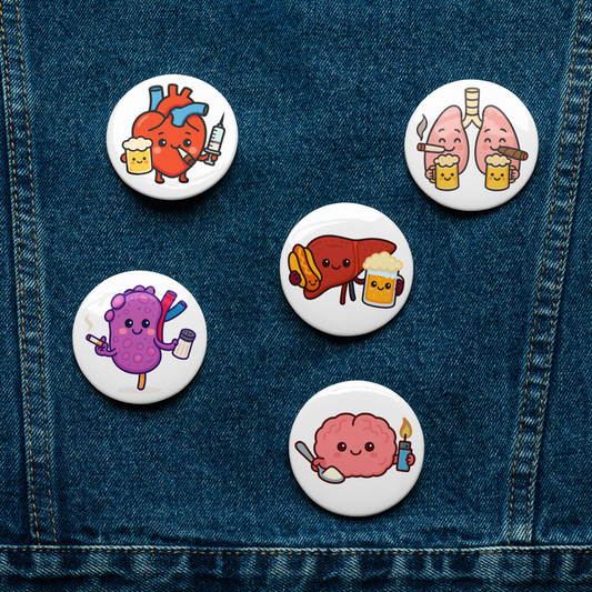 Snarky Organs Pin Pin Button close-up