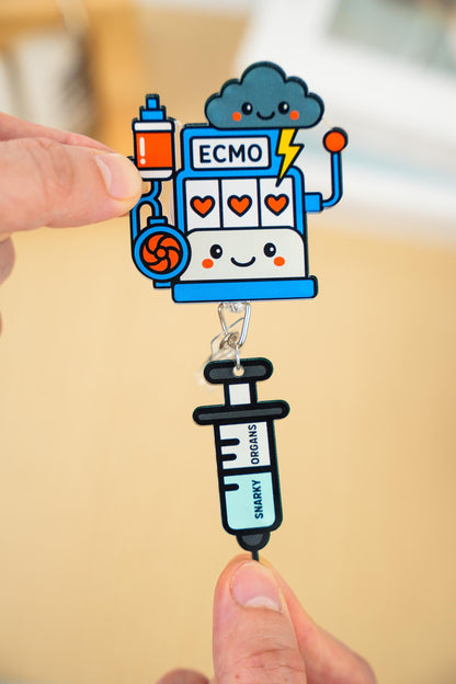 Cardiology ECMO Badge Reel - Retractable ICU ID Holder