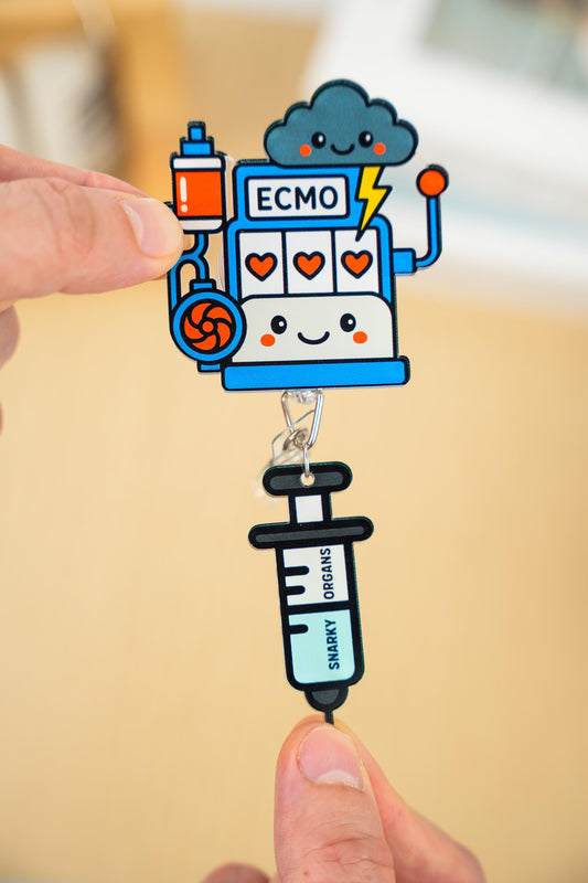 Cardiology ECMO Badge Reel - Retractable ICU ID Holder
