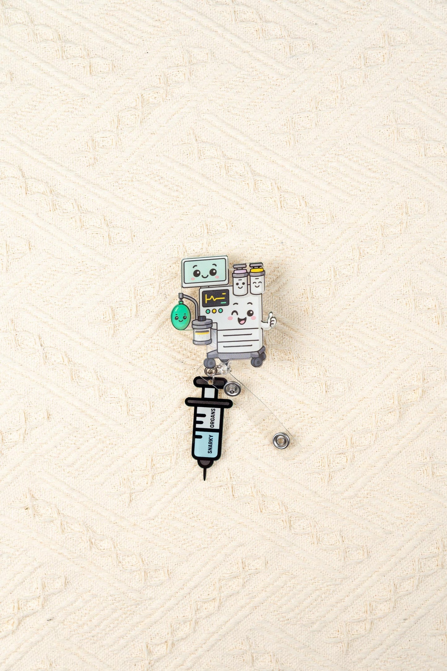 Anesthesia Machine Badge Reel - Retractable Anesthesia ID Holder