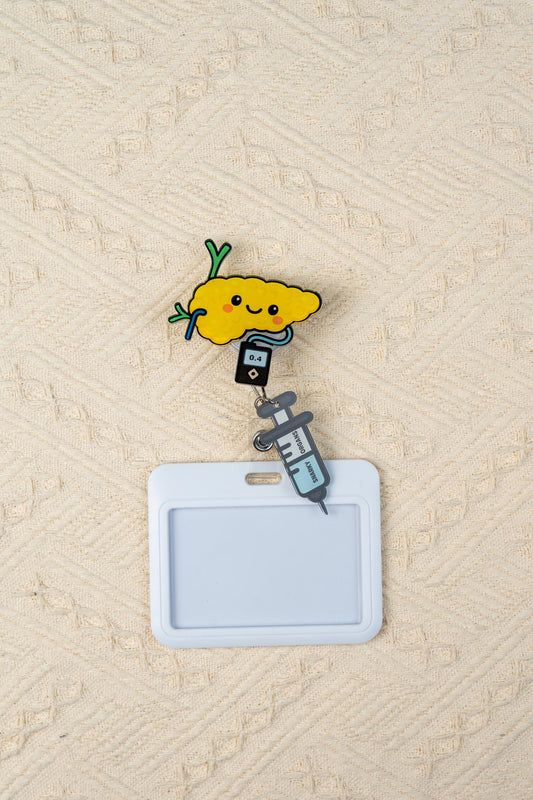 Pancreas Insulin Pump Badge Reel - Retractable Endocrinology ID Holder