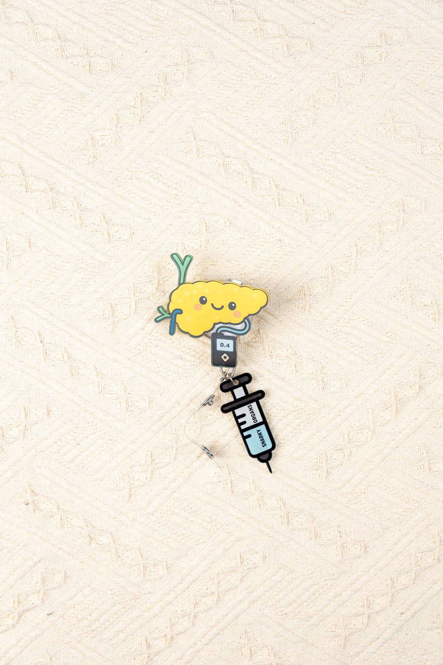 Pancreas Insulin Pump Badge Reel - Retractable Endocrinology ID Holder