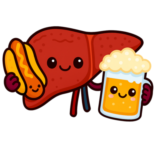 Liver At Work Sticker color option 1
