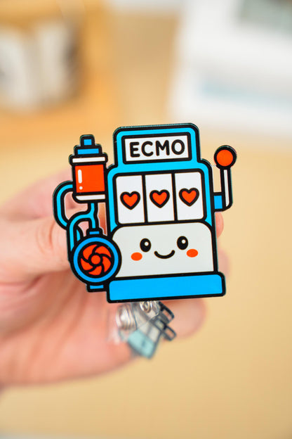 ECMO Slot Machine Badge Reel - Retractable ICU ID Holder