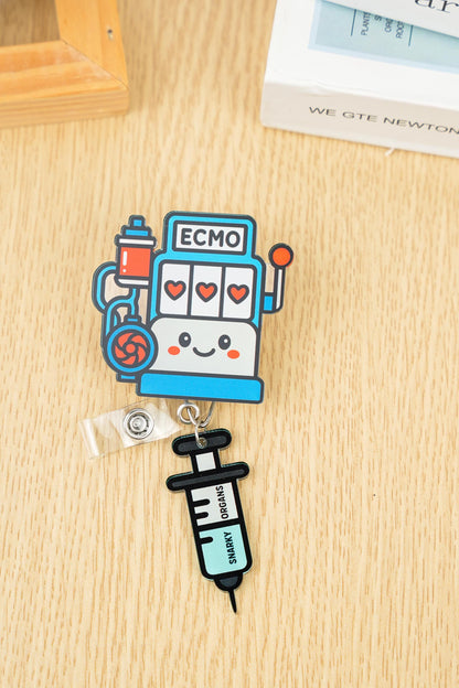 ECMO Slot Machine Badge Reel - Retractable ICU ID Holder