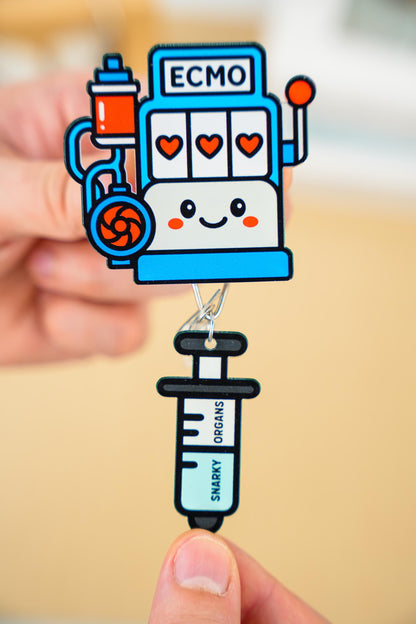 ECMO Slot Machine Badge Reel - Retractable ICU ID Holder