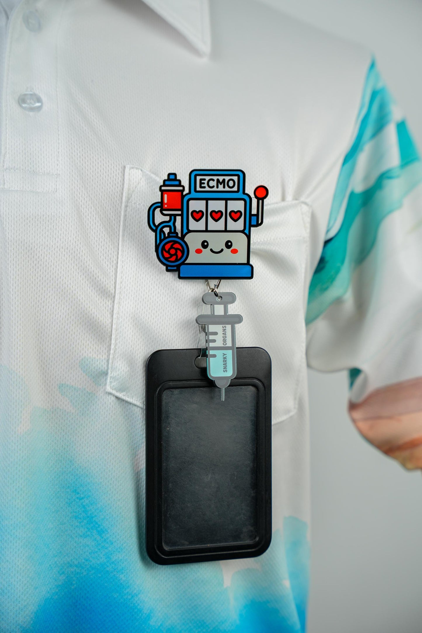 ECMO Slot Machine Badge Reel - Retractable ICU ID Holder