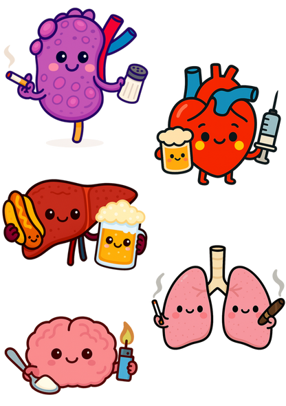 Funny Sticker Sheets, Sticker Sheet — Snarky Organs multi-design medical stickers