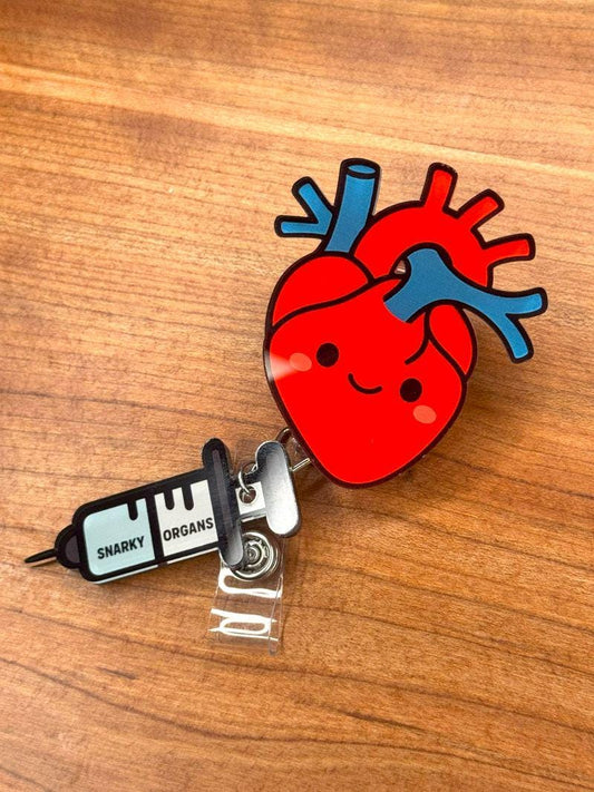 Heart Anime Badge Reel - Retractable Cardiology ID Holder