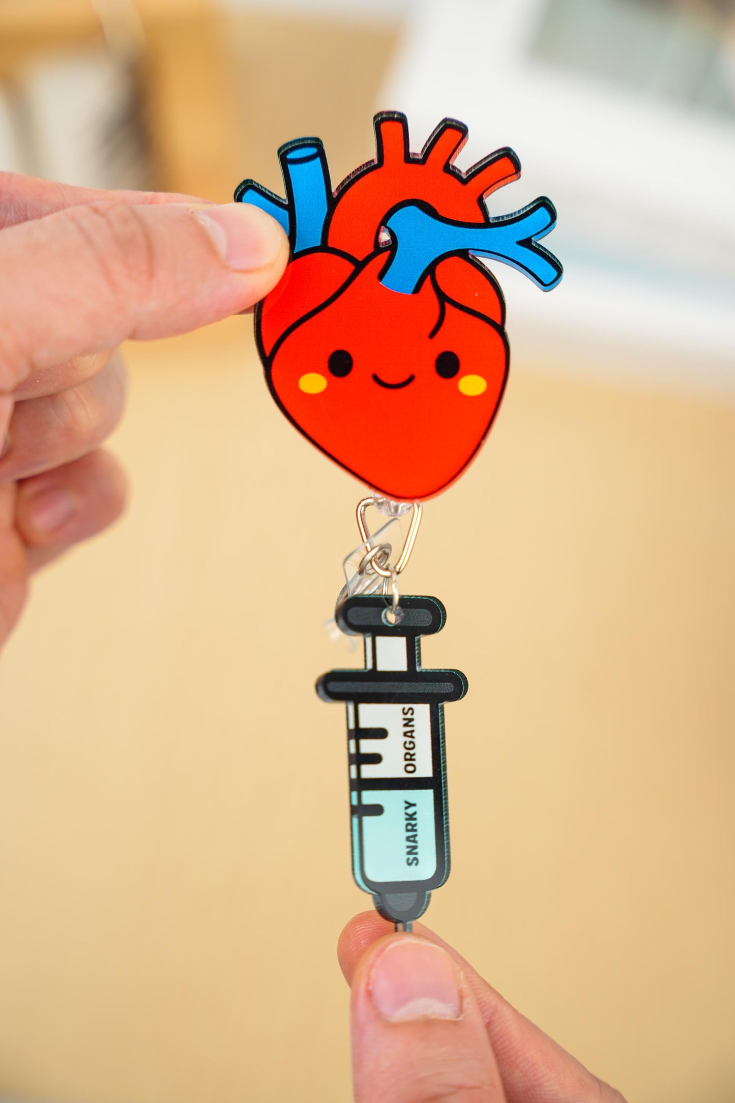 Heart Anime Badge Reel - Retractable Cardiology ID Holder