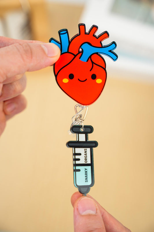 Heart Anime Badge Reel - Retractable Cardiology ID Holder