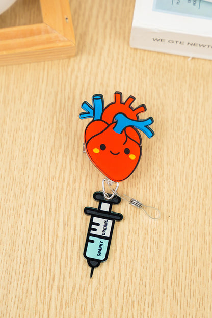 Heart Anime Badge Reel - Retractable Cardiology ID Holder