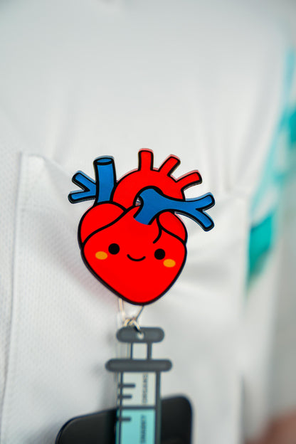 Heart Anime Badge Reel - Retractable Cardiology ID Holder