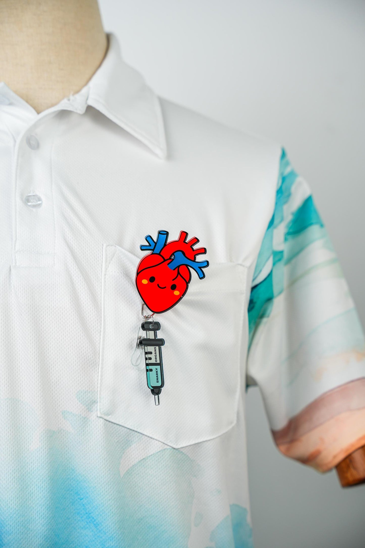 Heart Anime Badge Reel - Retractable Cardiology ID Holder