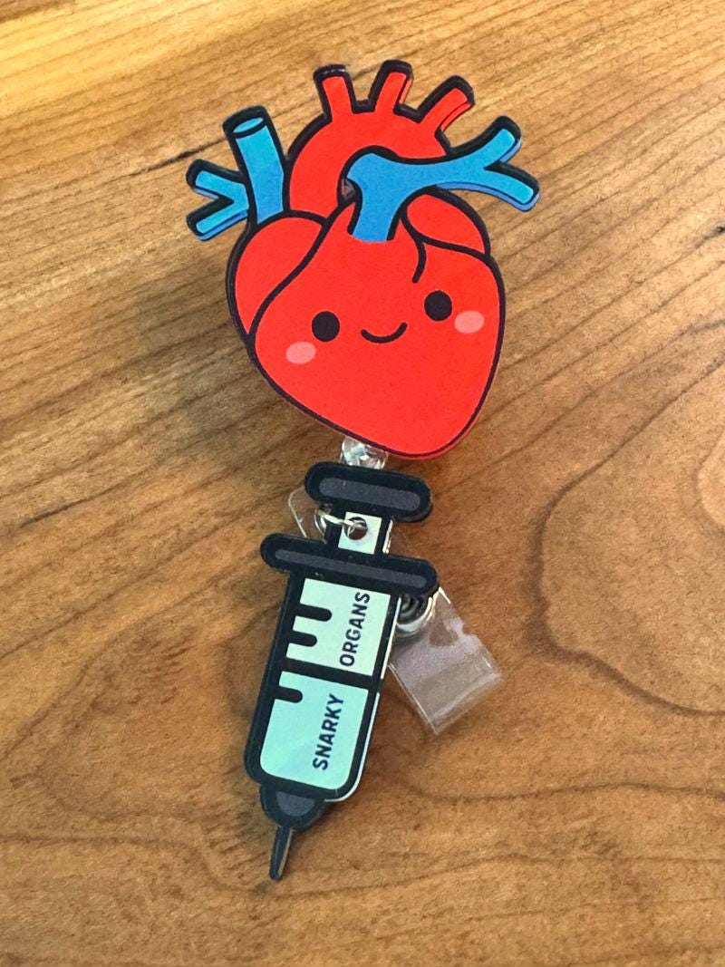 Heart Anime Badge Reel - Retractable Cardiology ID Holder