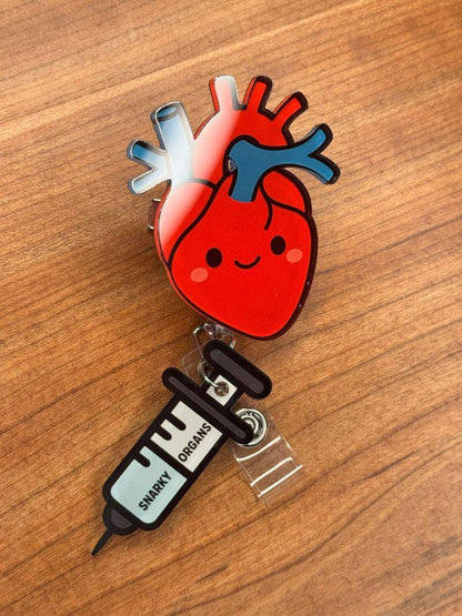 Heart Anime Badge Reel - Retractable Cardiology ID Holder