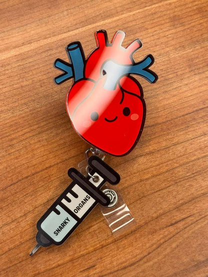 Heart Anime Badge Reel - Retractable Cardiology ID Holder