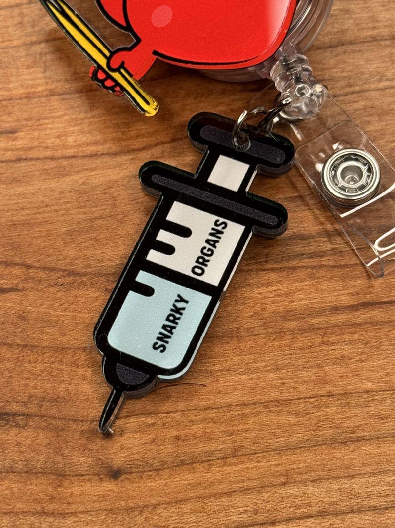 Cartoon Heart Badge Reel - Retractable Cardiology ID Holder