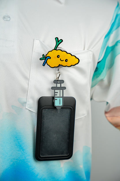 Pancreas Badge Reel - Retractable Endocrinology ID Holder