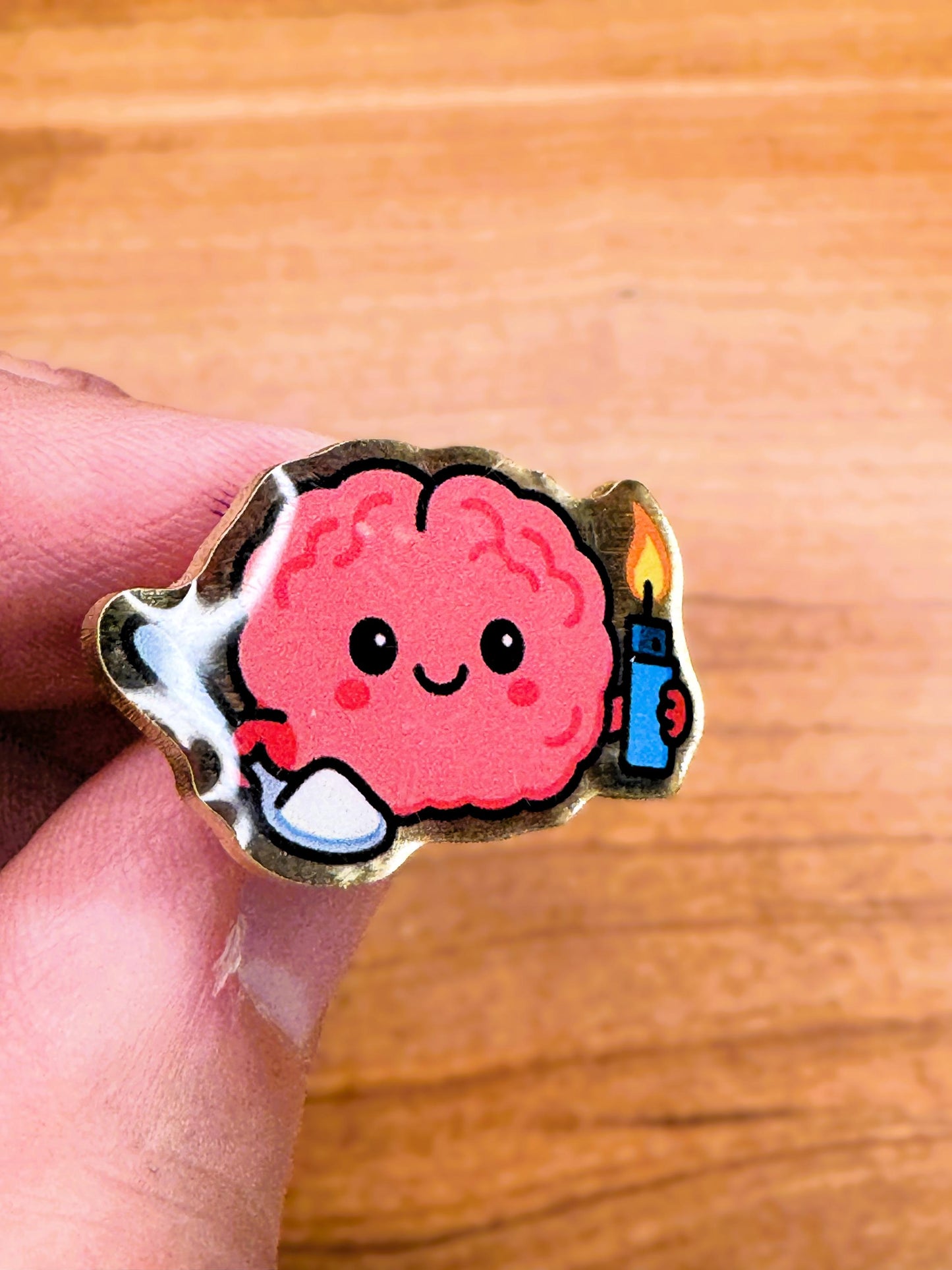 Sinful Brain Enamel Pin color option 1